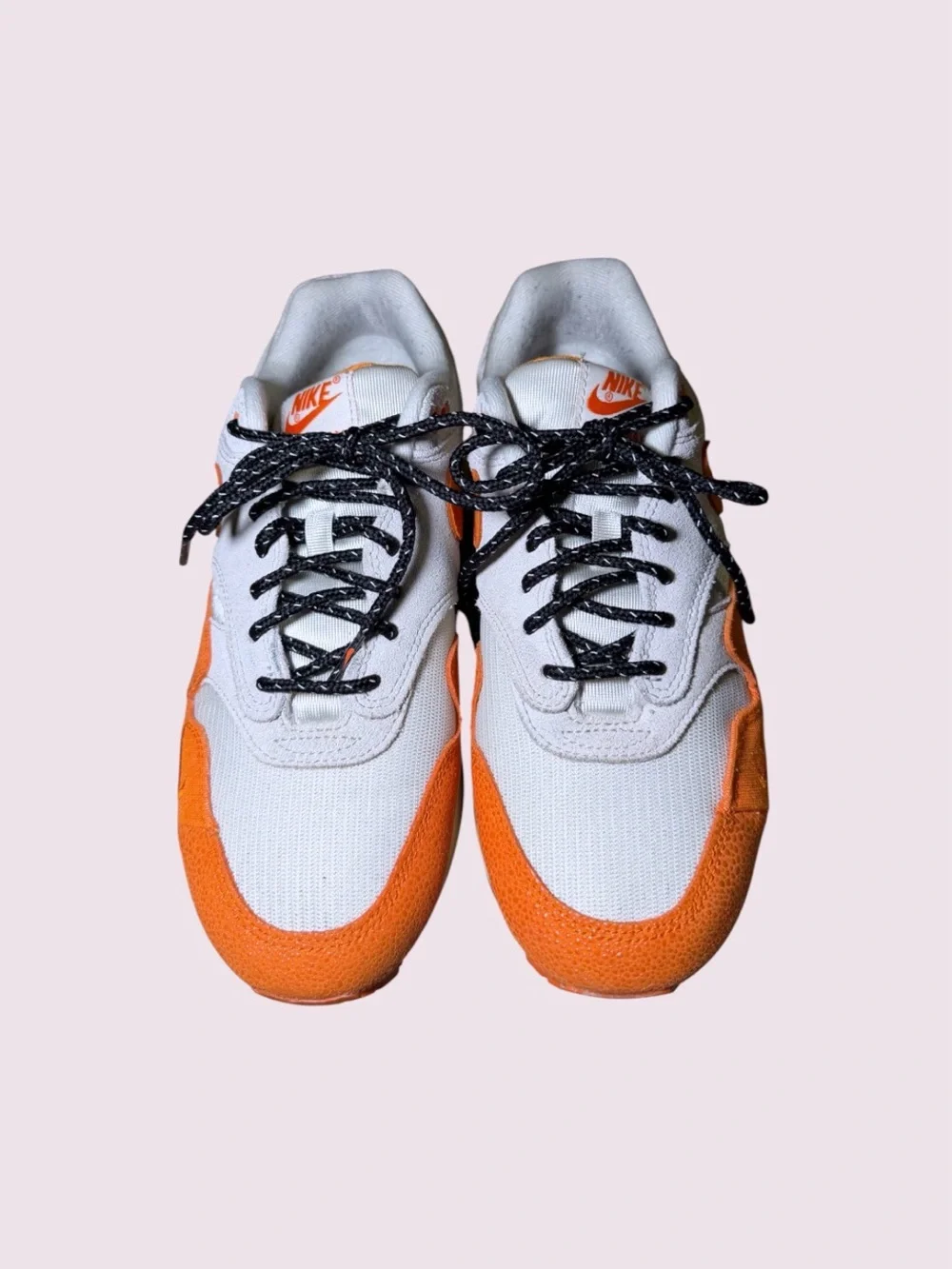 ike Air Max 1 Light Bone/Magma Orange DZ4709-001 Women's Size 8.5 Medium